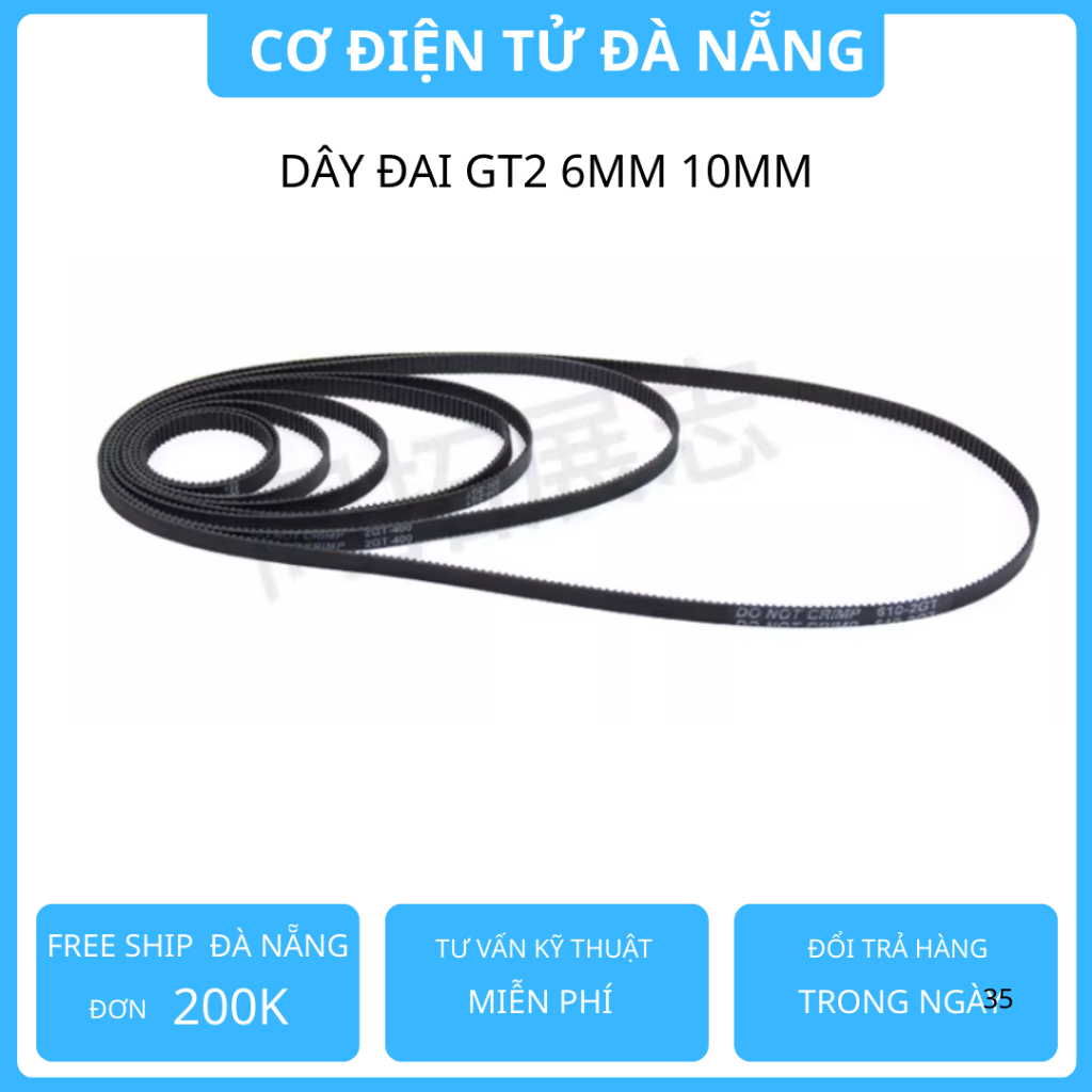 Vòng dây đai GT2 bản 6mm, dây đai vòng kín bản 10mm
