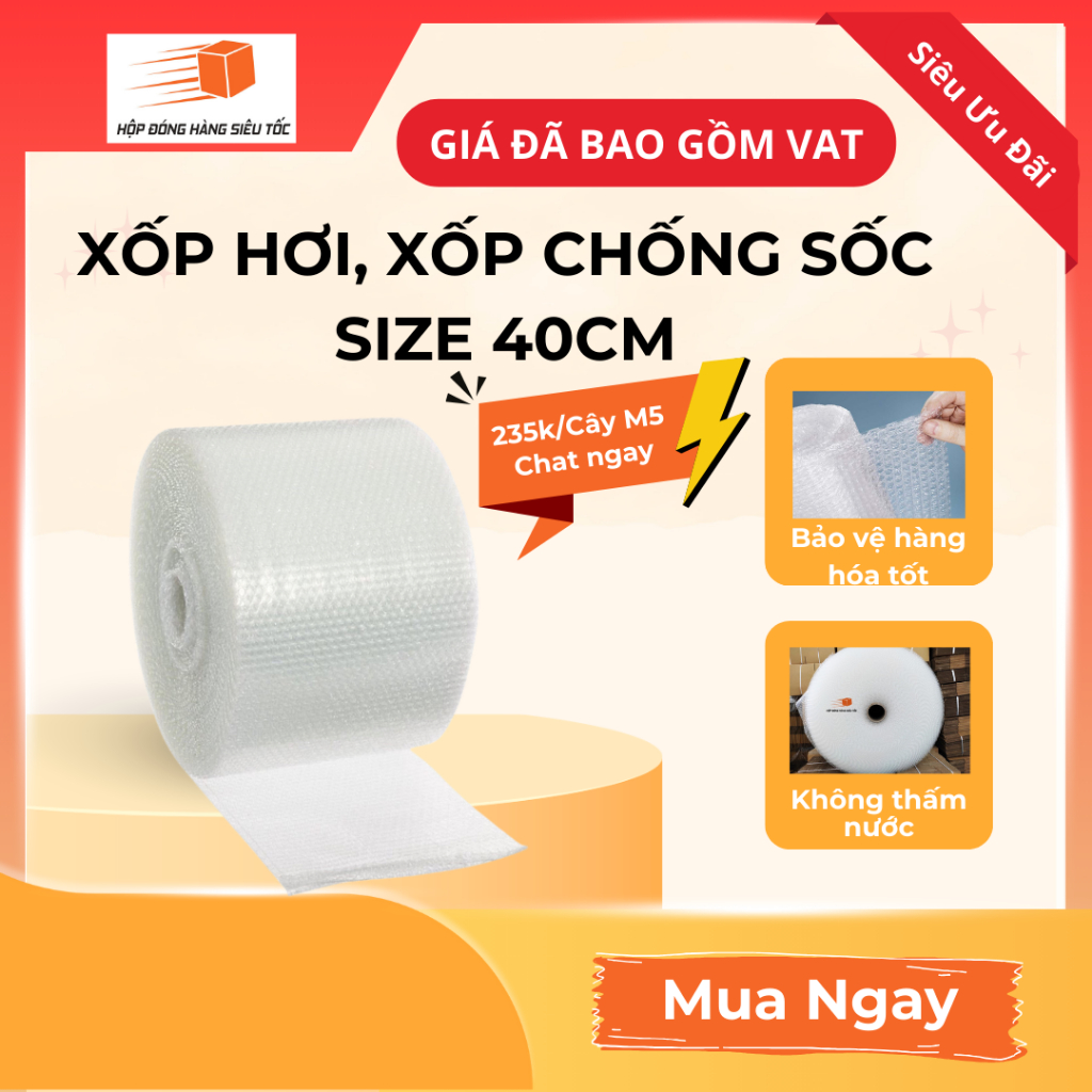 [ Xốp 40cm ] Xốp chống xốc - Cuộn bóng khí - Bọc hàng