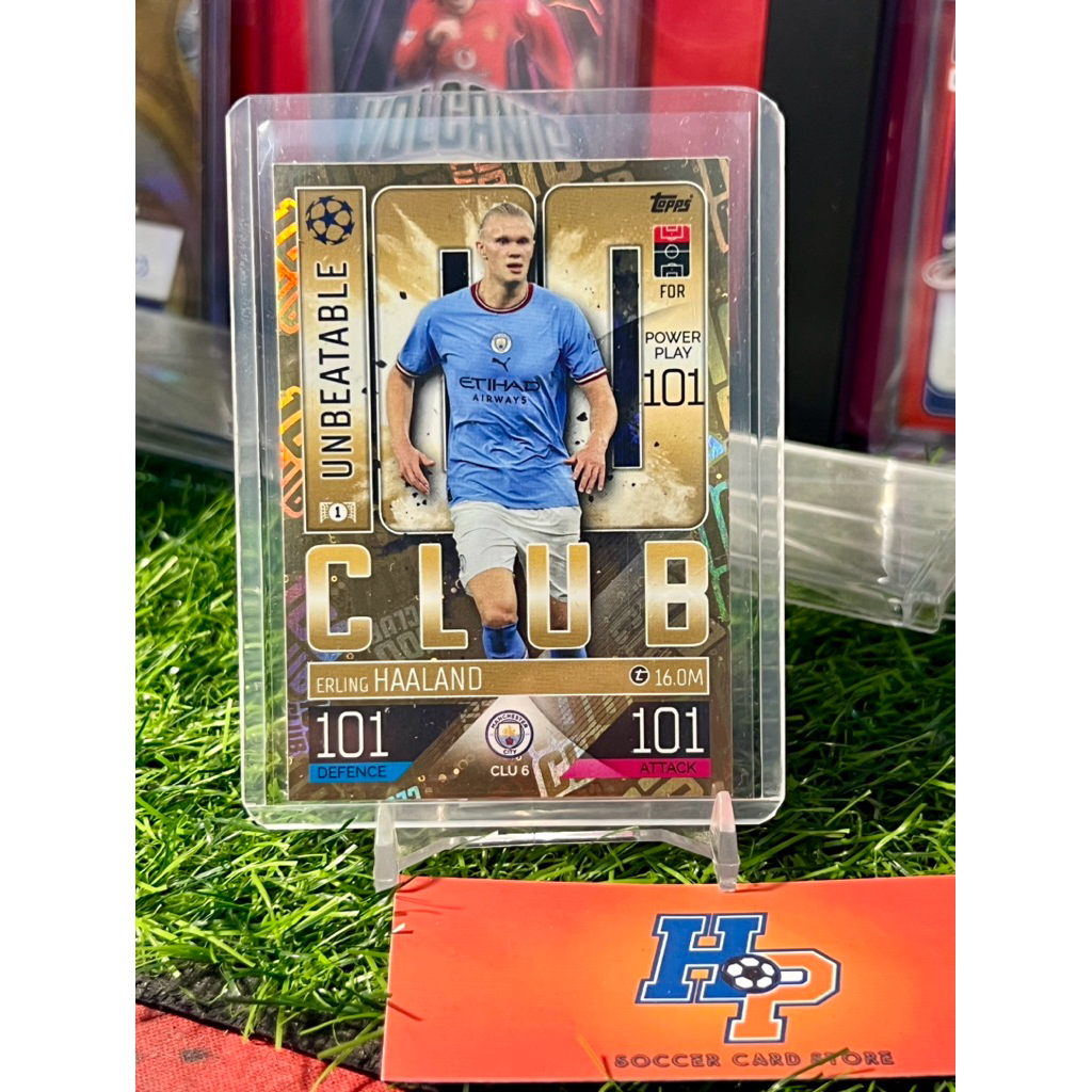Thẻ bóng đá Erling Haaland 100 Club Topps Match Attax UCL 2023/24