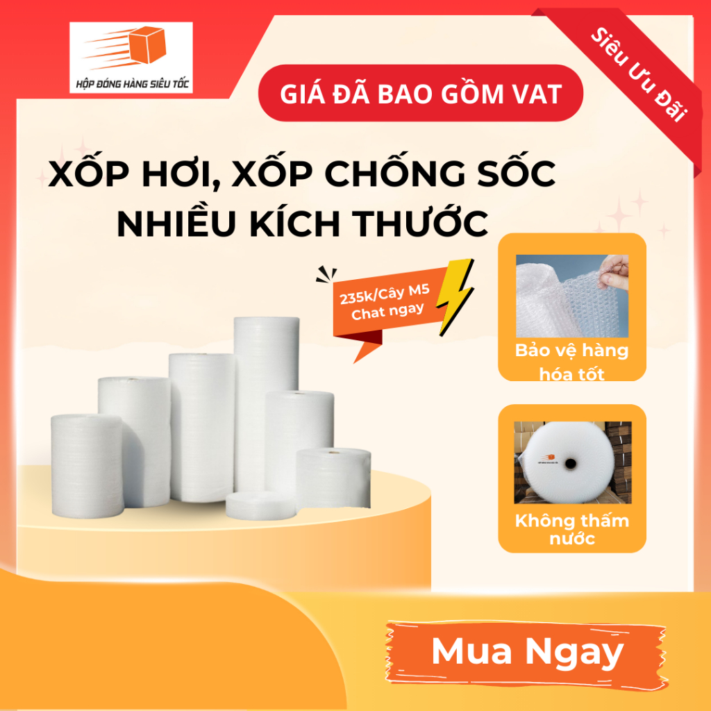 Xốp Chống Sốc Nhiều Kích Thước- Cuộn bóng khí - Bọc hàng