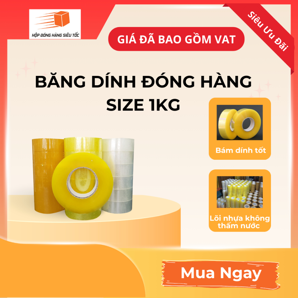 Băng Dính 1kg Đóng Hàng Siêu Dính