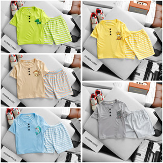 CT015(9-30kg) Bộ Cộc Tay Thun Lạnh Phối Nút Cho Bé Trai Bé Gái