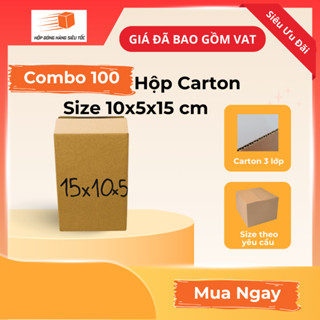[Combo] Hộp Carton 10x5x15cm – Thùng Giấy Đóng Hàng ( Giá Đã Bao Gồm VAT )