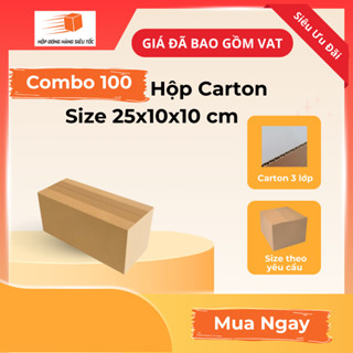 [Combo] Hộp Carton 25x10x10cm – Thùng Giấy Đóng Hàng ( Giá Đã Bao Gồm VAT )