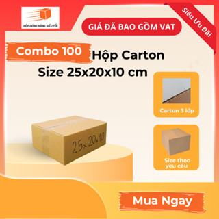 [Combo] Hộp Carton 25x20x10cm – Thùng Giấy Đóng Hàng ( Giá Đã Bao Gồm VAT )