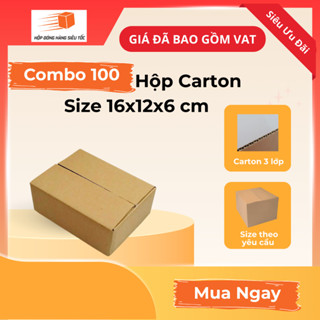 [Combo] Hộp Carton 16x12x6cm – Thùng Giấy Đóng Hàng ( Giá Đã Bao Gồm VAT )