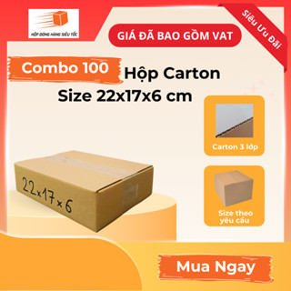 [Combo] Hộp Carton 22x17x6cm – Thùng Giấy Đóng Hàng ( Giá Đã Bao Gồm VAT )