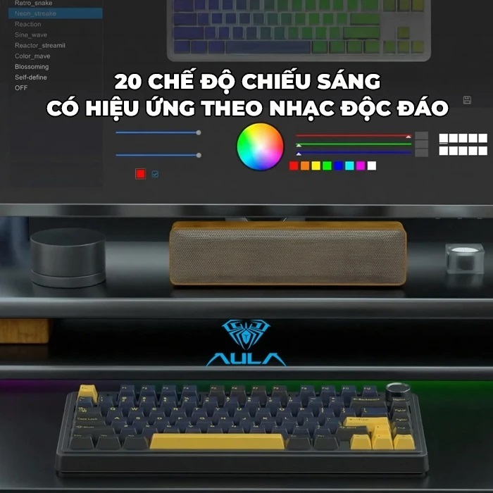 Bàn phím cơ Gaming có Dây chính hãng AULA F75 (4883) - Màu Xanh Dương+Trắng+Tím đậm/ Pink Switch - Bảo Hành 24 Th | BigBuy360 - bigbuy360.vn