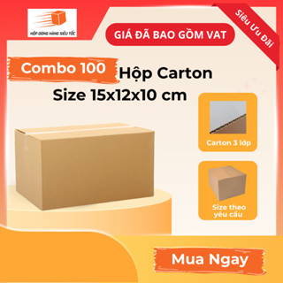 [Combo] Hộp Carton 15x12x10cm – Thùng Giấy Đóng Hàng ( Giá Đã Bao Gồm VAT )