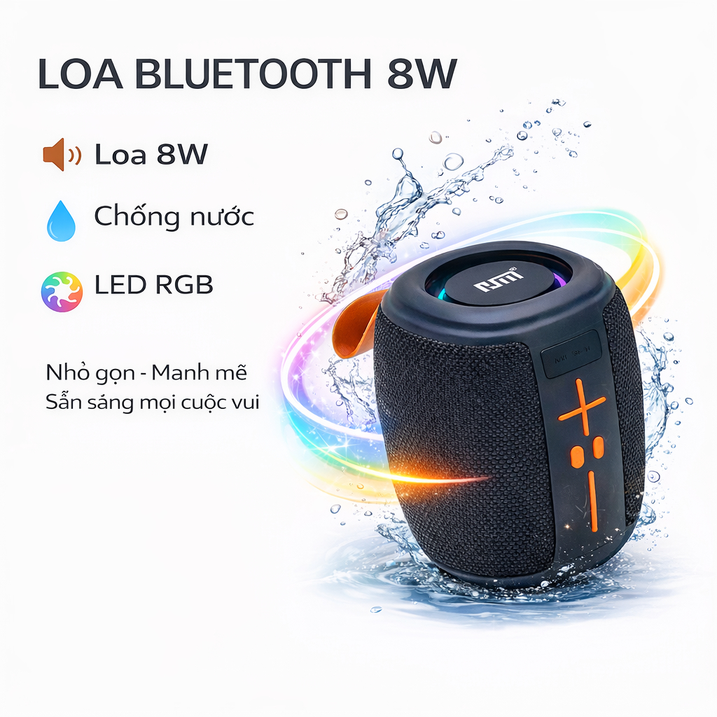 Loa bluetooth HM-805 Không Dây Công Suất Khủng Âm Hay Bass Căng Âm Thanh Siêu Trầm Chống nước