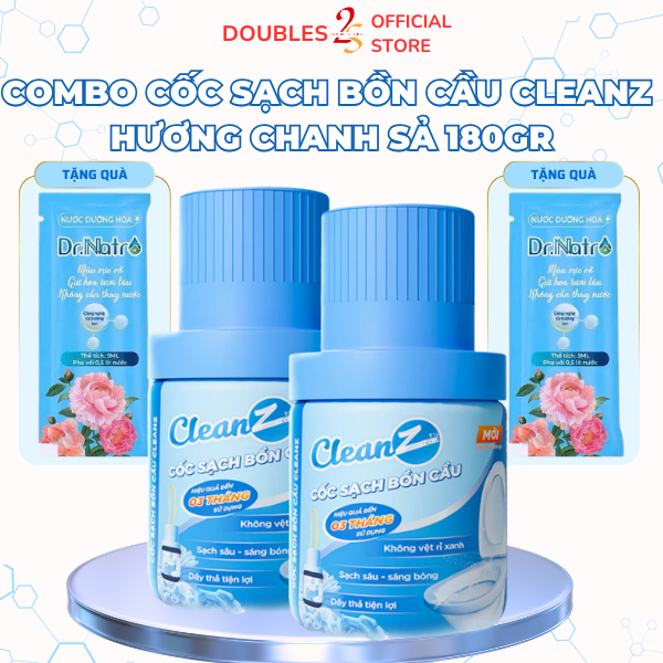 Combo Cốc Sạch Bồn Cầu CleanZ Tẩy Sạch Mảng Bám Kháng Khuẩn Khử Mùi Hôi Toilet 180g - DOUBLES 2SSHOP
