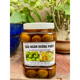 Sấu ngâm đường phèn 1 kg, sâu ngâm đường giòn, vị chua ngọt
