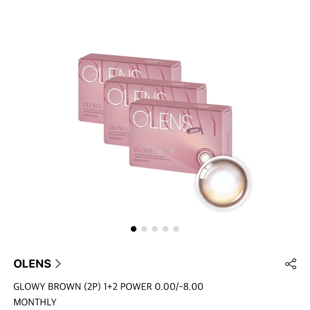 [Đọc kĩ mô tả] (mua1+2) Olens Glowy Brown tổng 3 cặp lens tháng