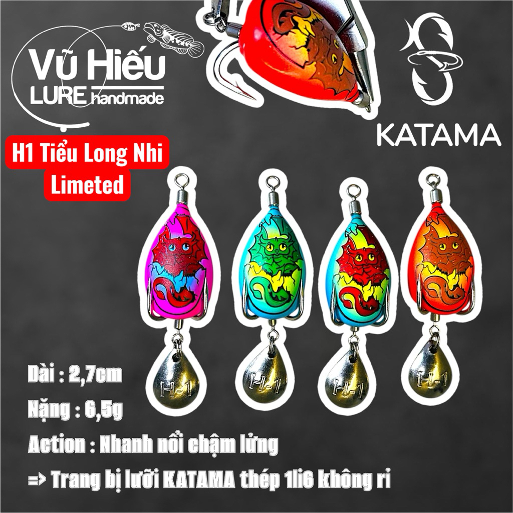 [Vũ Hiếu] Nhái hơi H1 Tiểu Long Nhi bản Limeted lưỡi KATAMA thép 1li6 không gỉ, sắc bén, nghạnh dài 