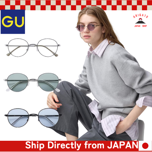 UV-cut Round Metal Sunglasses Unisex【Nhập khẩu trực tiếp từ Nhật Bản】