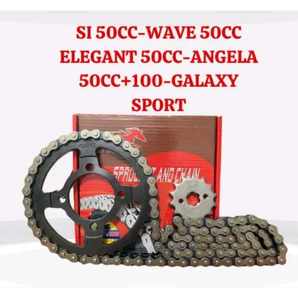 Nhông sên dĩa  Fire Horse SI 50CC _WAVE 50CC _ SIRIUS 50 CC _ XE MÁY 50 CC _ Sên 9 ly