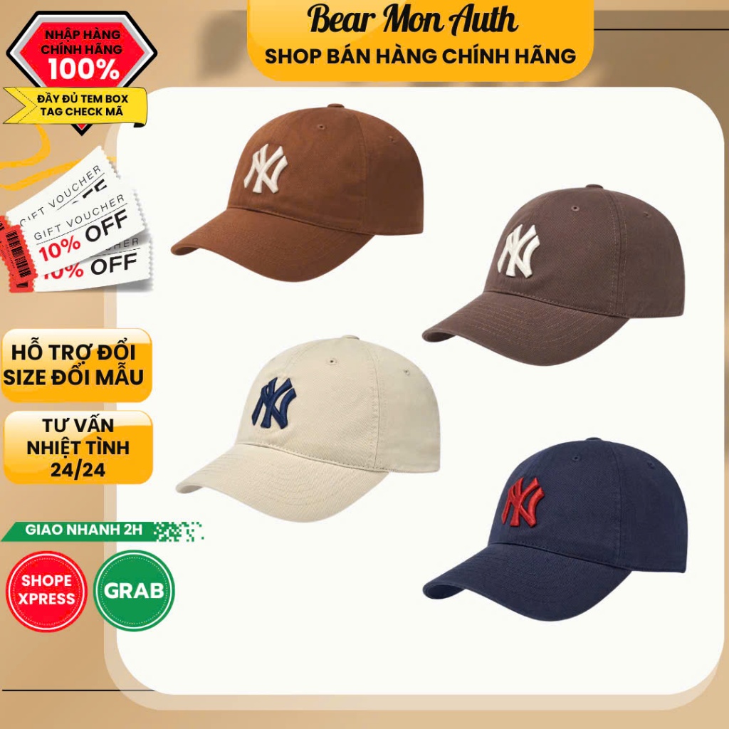 Mũ Lưỡi Trai ML Bê Ace Unstructured Ball Cap 3ACP6601N Navy / Brown / Beige / Brown