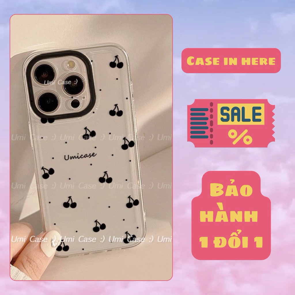 Ốp điện thoại iphone cherry đen 081