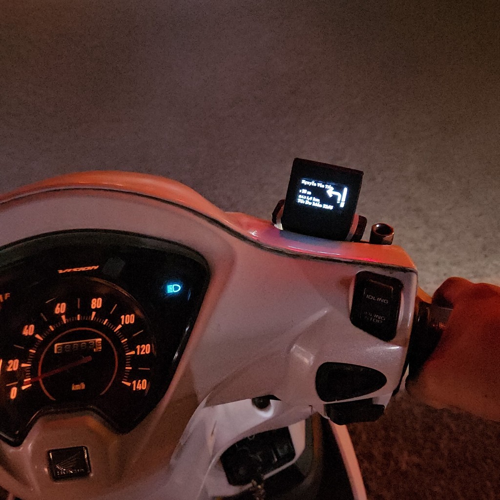 Hub hiển thị chỉ đường Google map mini cho xe máy  – Kết nối Bluetooth Android iOS – Chống nước