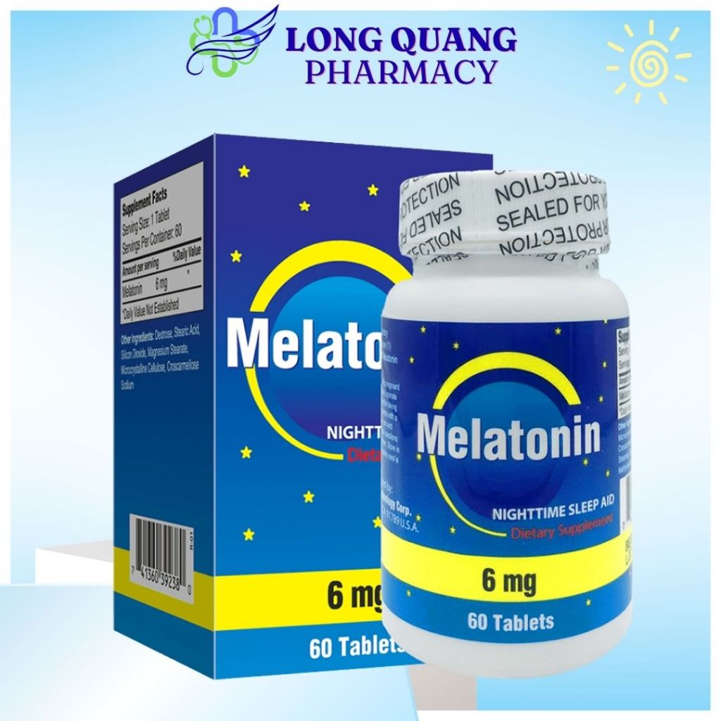 Viên uống Melatonin Nighttime Sleep Aid 6mg Nuhealth  (60 viên)