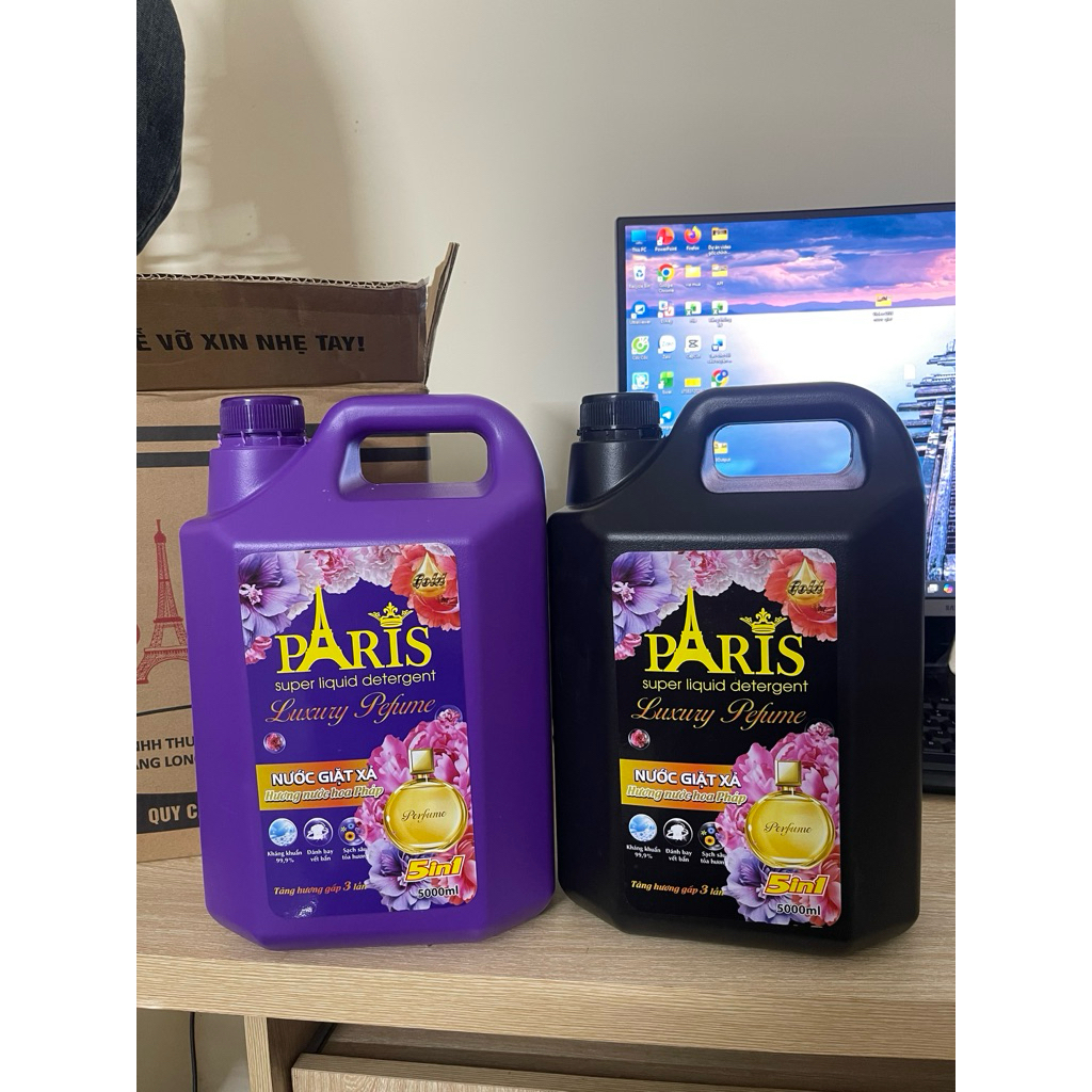Nước Giặt Xả Pari Hương Nước Hoa 5 LÍT Và Túi 3,6 Lít, Nước Giặt Pari, Không Hoá Chất, An Toàn Cho D