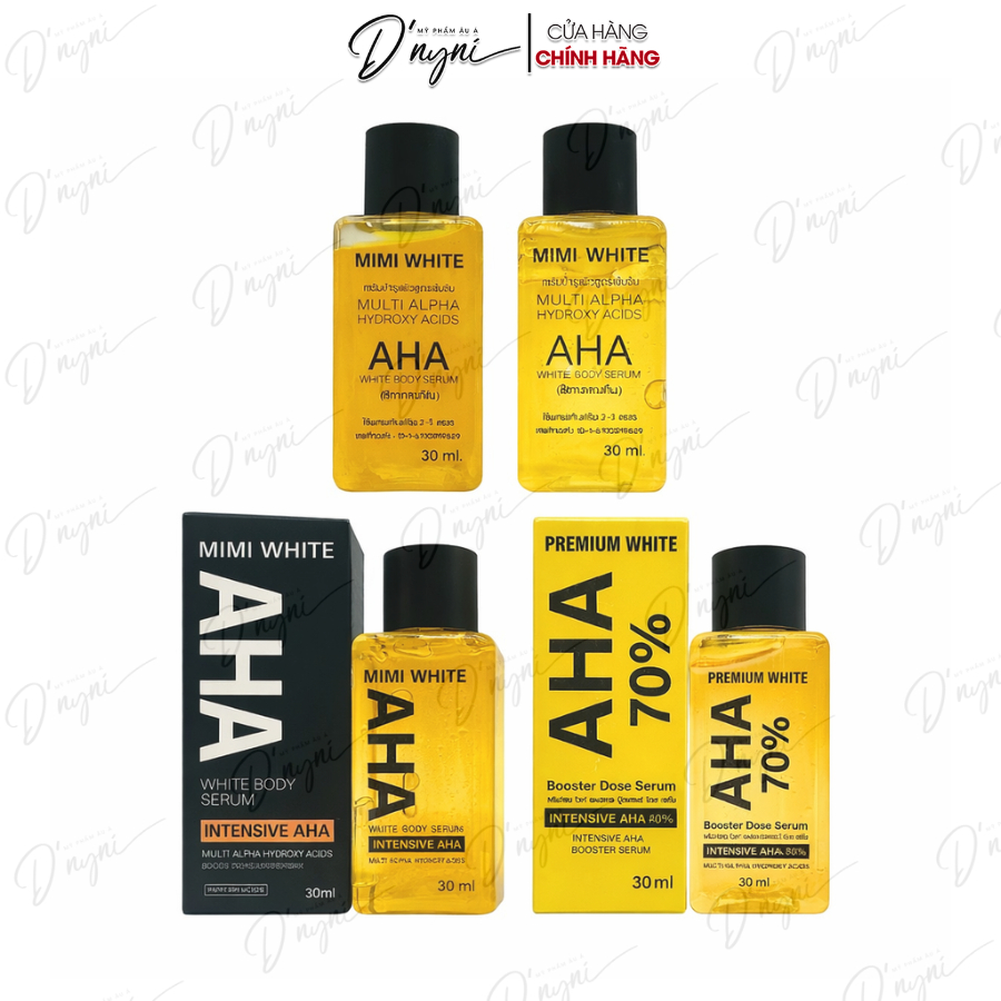 🌟 Serum Body Mimi White AHA 30ml – Multi Alpha Hydroxy Acids – 4 Phân Loại