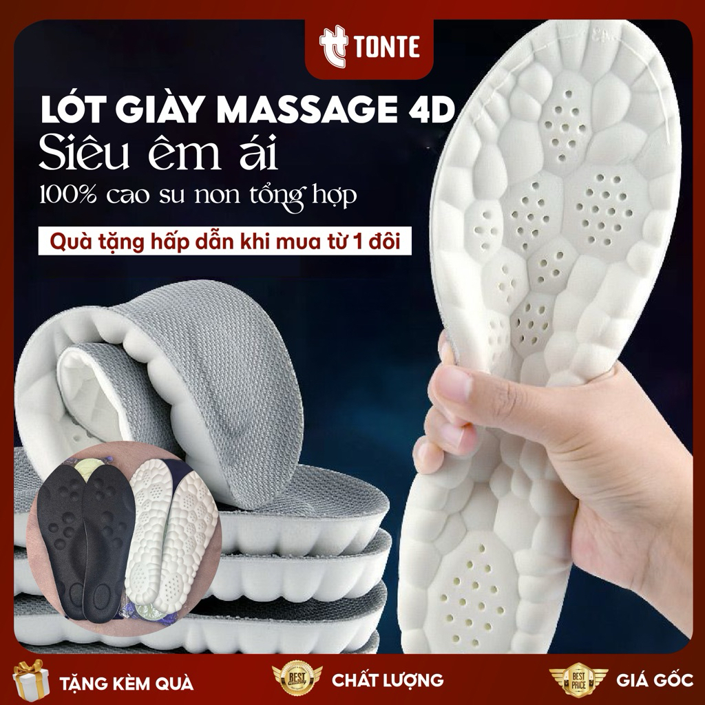 Lót giày massage chân 4D cao cấp cho vận động mạnh lưu thông cửu huyệt, 3 lớp đàn hồi,thấm hút, thoáng khí LG05