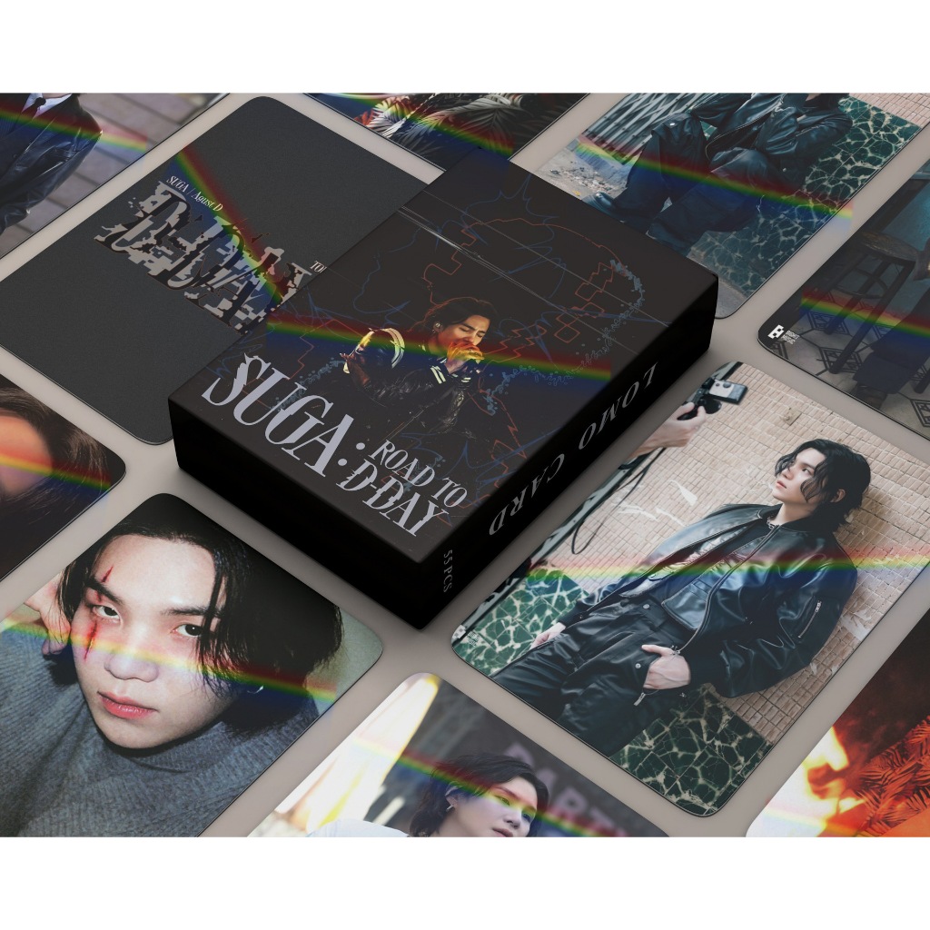 Trọn Bộ 55 Card Suga Road To D-Day, Lomo Suga BTS Bo Góc Hologram