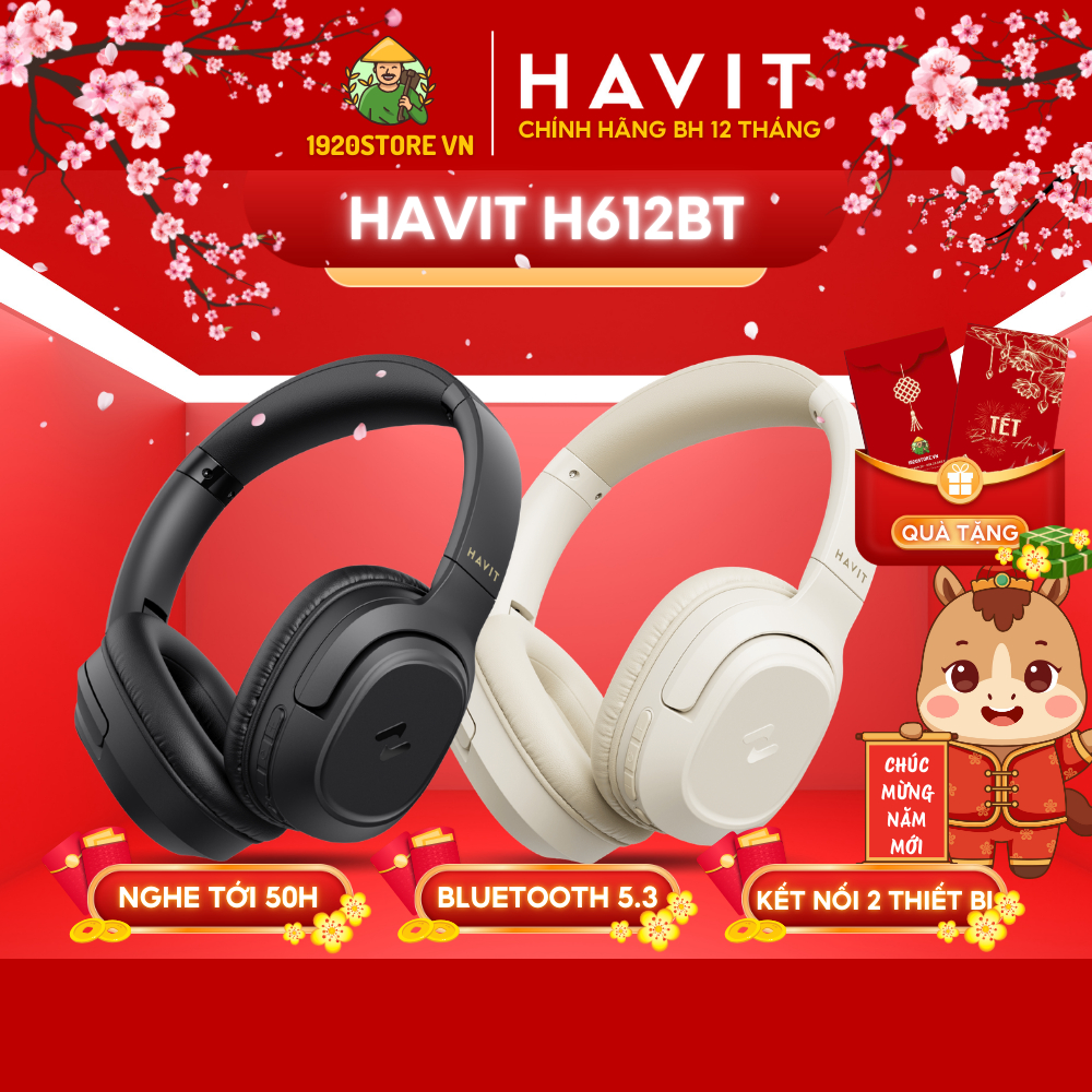 【Hỏa Tốc HCM】Tai Nghe Headphone Bluetooth HAVIT H612BT, Âm thanh Stereo, App Havit Life 02H, Nghe Đế