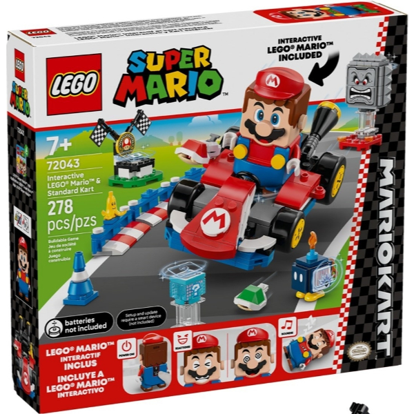 72043 Lego Super Mario Interactive LEGO Mario & Standard Kart -Đồ chơi lắp ráp Maario & Xe đua tiêu 