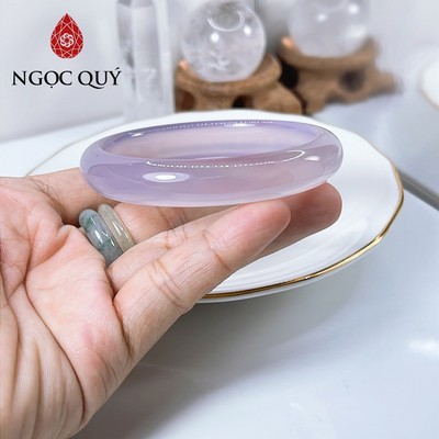 Vòng mã não tím - Vòng chalcedony tím bản hẹ 9-11mm dày 6-7mm- Ngọc Quý