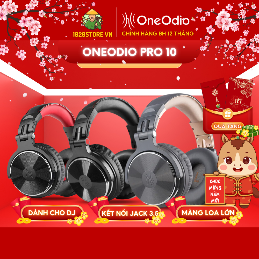 Tai Nghe Chụp Tai Headphone Có Dây OneOdio Pro 10 Dành Cho DJ - Chính Hãng BH 12 Tháng