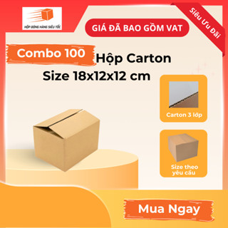 [Combo] Hộp Carton 18x12x12cm – Thùng Giấy Đóng Hàng ( Giá Đã Bao Gồm VAT )