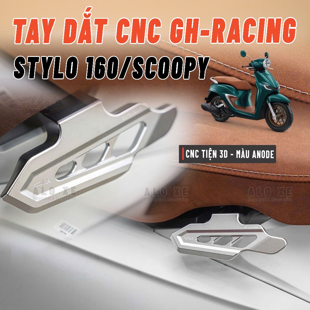 Tay dắt CNC GH-Racing cho xe Stylo 160 và Scoopy 2025-2026 - Phụ kiện, phụ tùng xe máy
