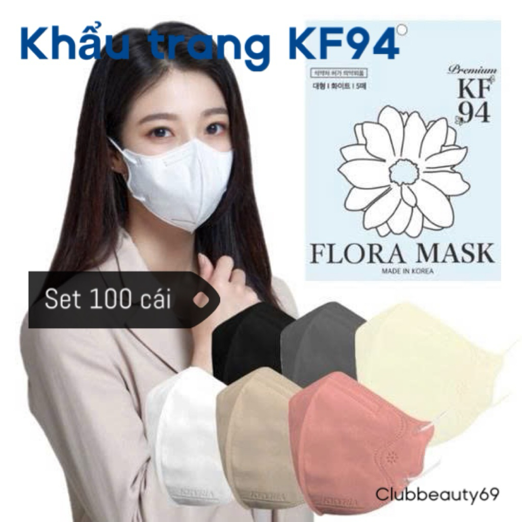 Khẩu trang KF94 Flora Keyria Mask Large 100 cái dạng mỏ chim- 키리아마스크 대형 100매 플로라 KF94