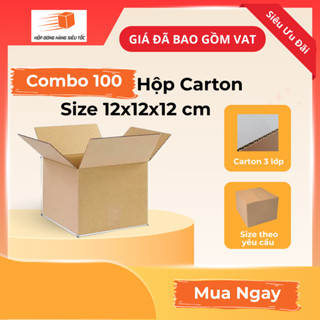 [Combo] Hộp Carton 12x12x12cm – Thùng Giấy Đóng Hàng ( Giá Đã Bao Gồm VAT )