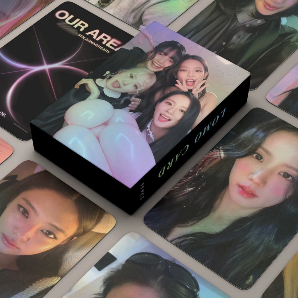 Trọn bộ 55 Lomo Card Blackpink 8th Anniversary Our Area Hologram Bo Góc