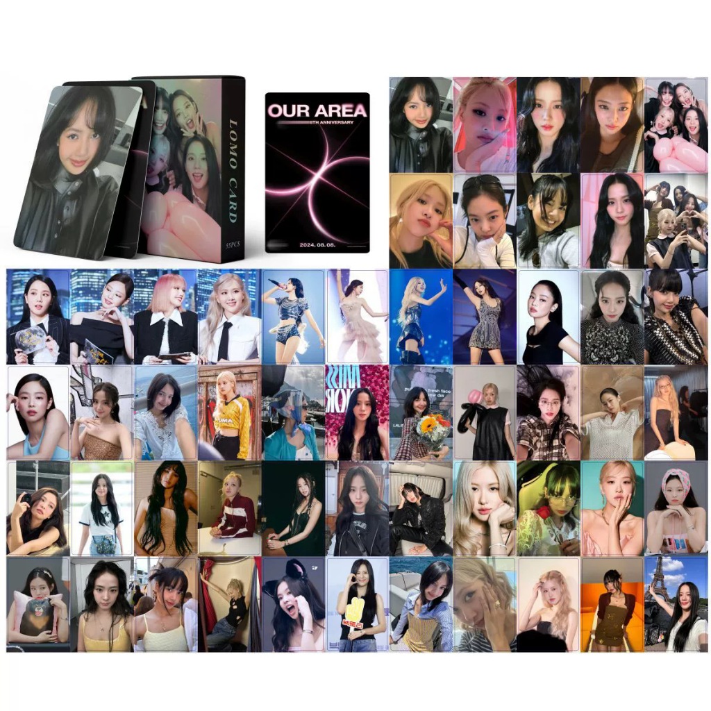 Trọn bộ 55 Card Black pink 8th Anniversary Our Area Hologram