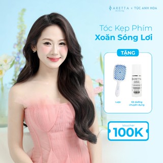 Tóc Giả Kẹp Phím ARETTA Cao Cấp Xoăn Sóng Lơi 3 PHÍM Tự Nhiên, Siêu Thật, Thoải Mái Đeo Cả Ngày