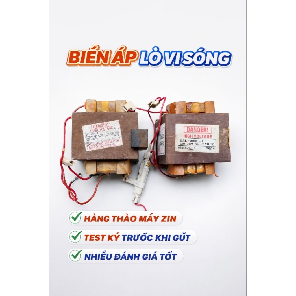Biến Áp Lò Vi Sóng Tháo Máy Zin 700W 800W 900W 1000W – Biến Thế Cao Tần Dùng Thay Thế & Hàn Cell