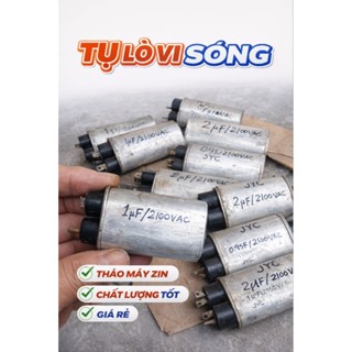 Tụ lò vi sóng tháo máy 1µF 2100V AC zin bãi – tụ cao áp dùng thay thế sửa lò vi sóng