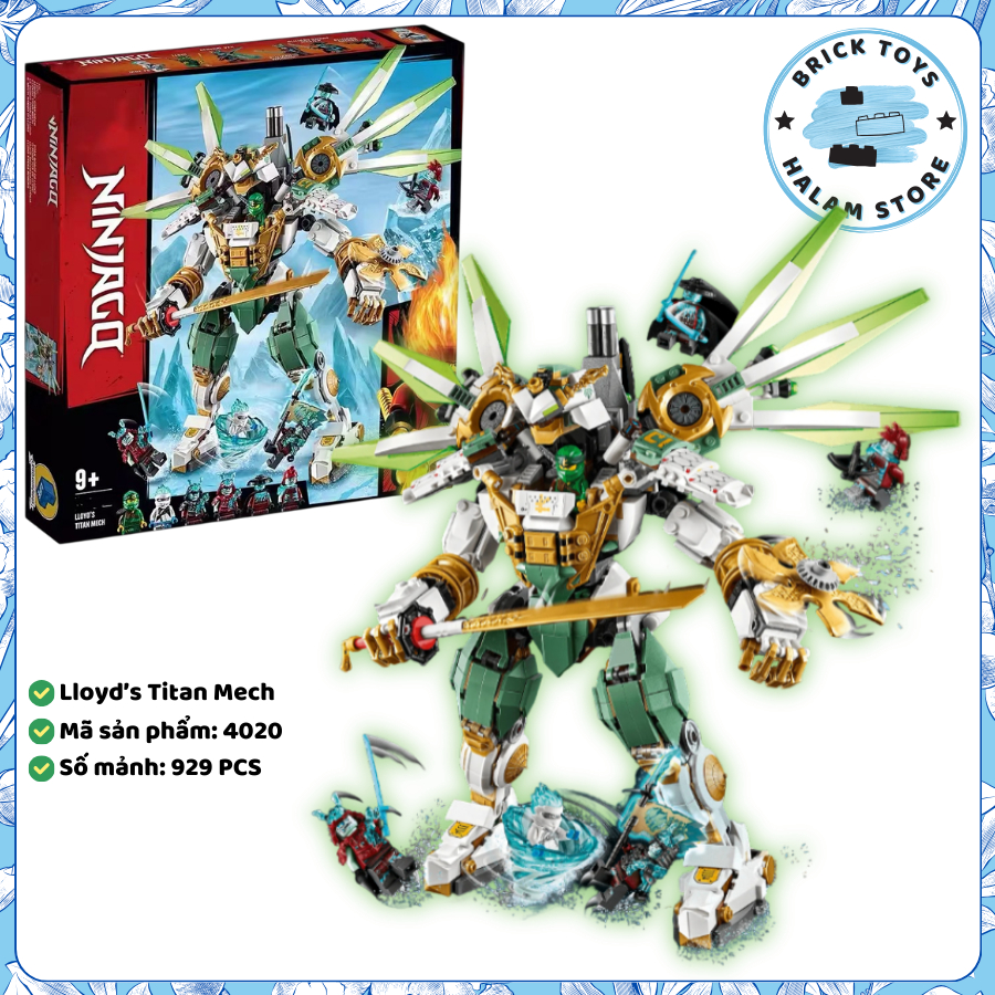 [Hỏa tốc HN] Mô hình đồ chơi robot mecha Ninjago season 11 Lloyd Titan Mech Zimo mã 4020