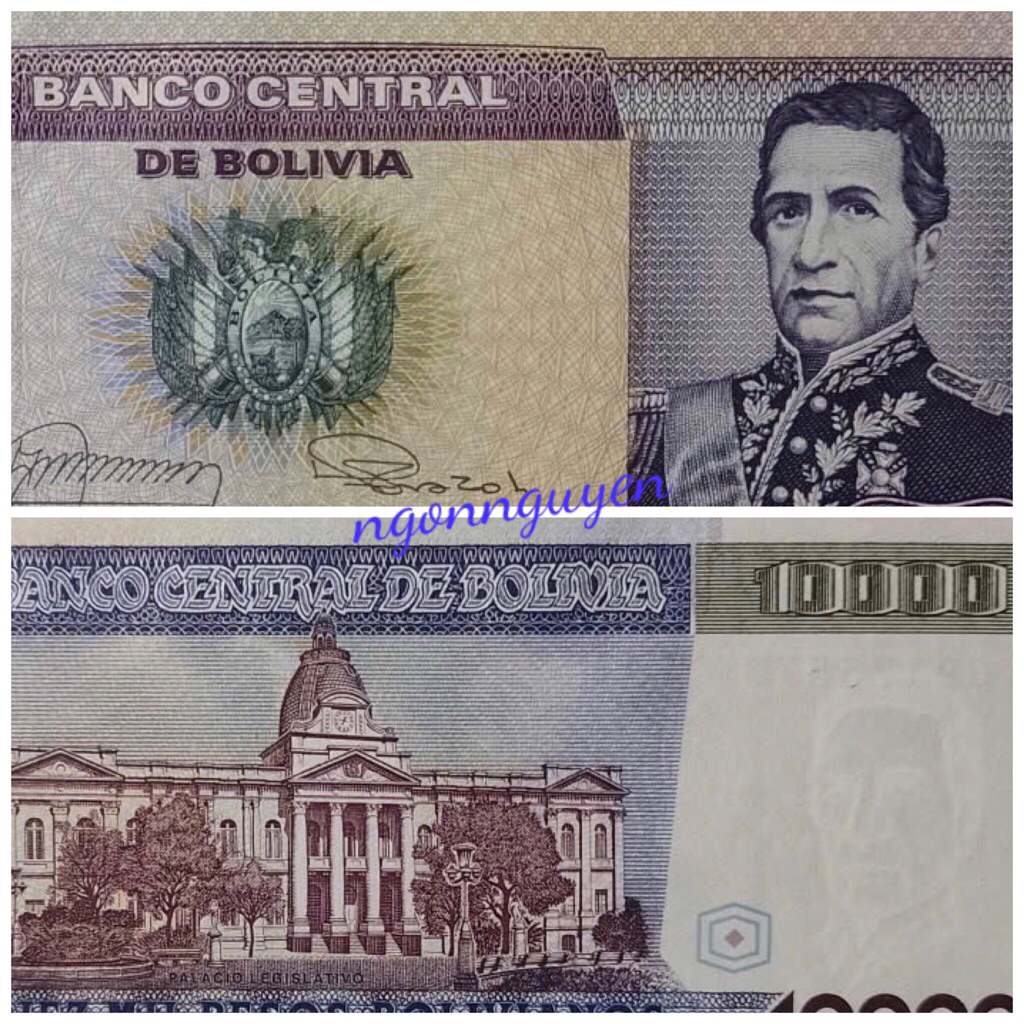 Sưu tầm 1 tờ xưa 10,000 của Bolivia 1984