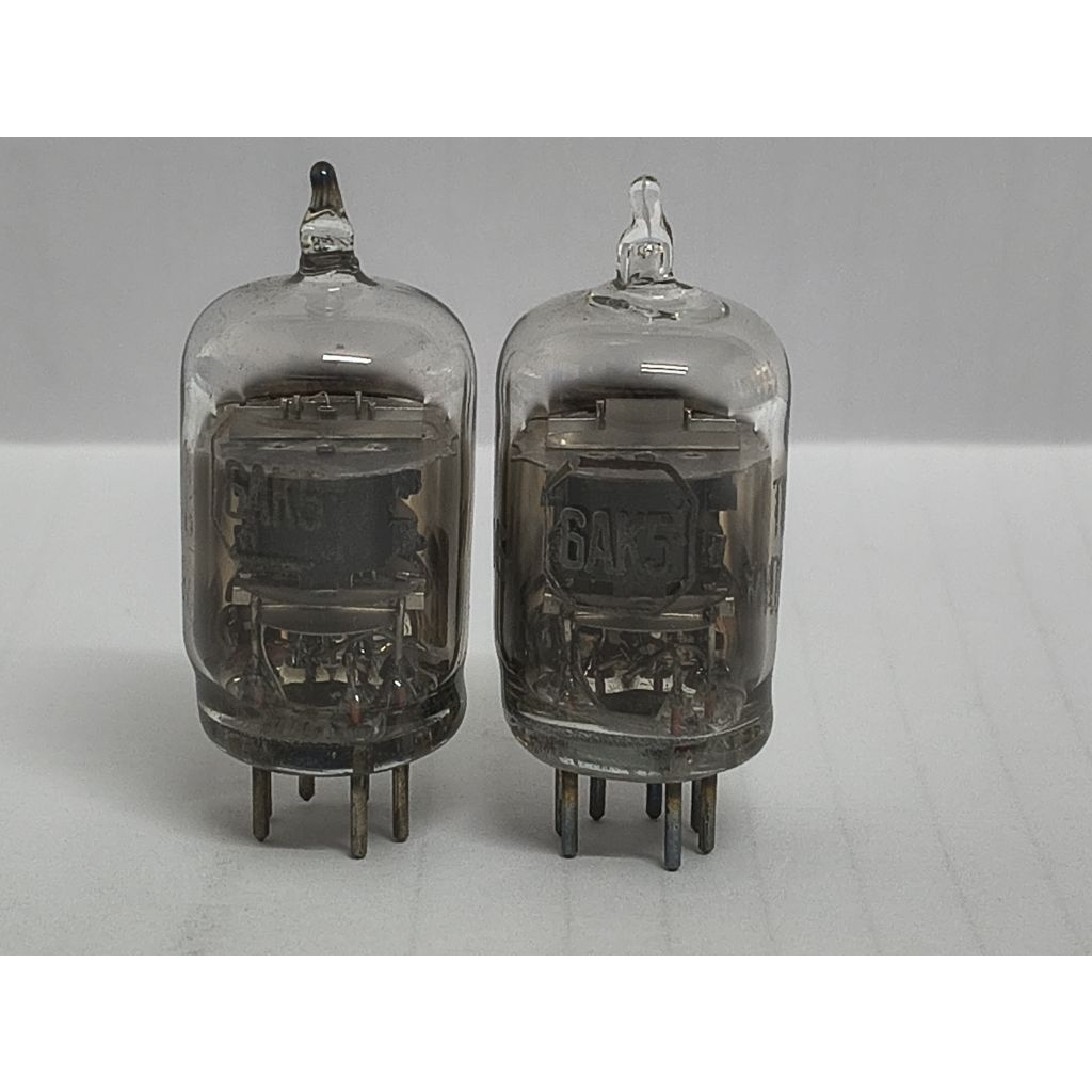 Bóng đèn 6AK5 Tung-Sol Clear Top, Disk getter, oval black plate