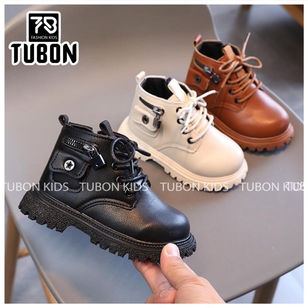 Giày Boot Bé Trai, Boot Bé Gái, Cực Chất, Da Cao Cấp, Boot Túi Siêu Chất, Bé 1–6T G021 -TUBON KIDS