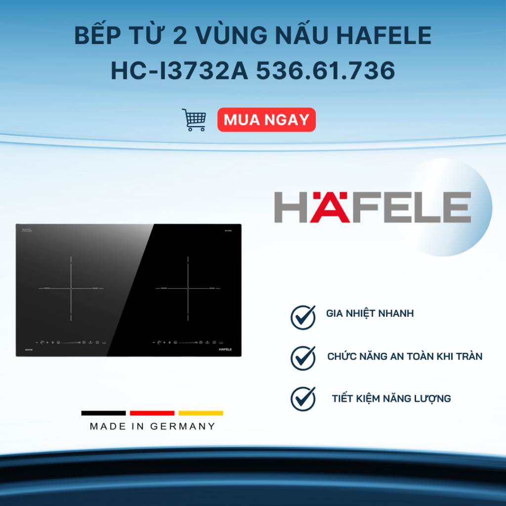 [HOẢ TỐC] Bếp từ 2 vùng nấu Hafele HC-I3732A 536.61.736