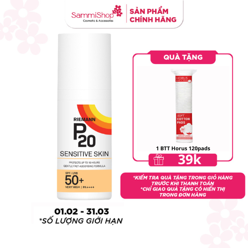 Riemann P20 Kem chống nắng Sensitive Skin SPF50+ PA++++ 100ml