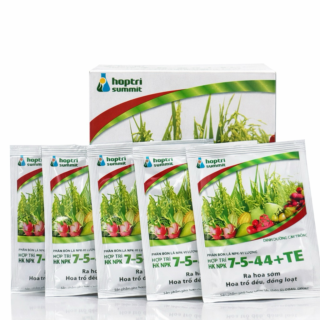 [5 gói] Hợp Trí 7- 5 - 44 + Te (40g) - RA HOA SỚM HOA TRỔ ĐỀU, ĐỒNG LOẠT