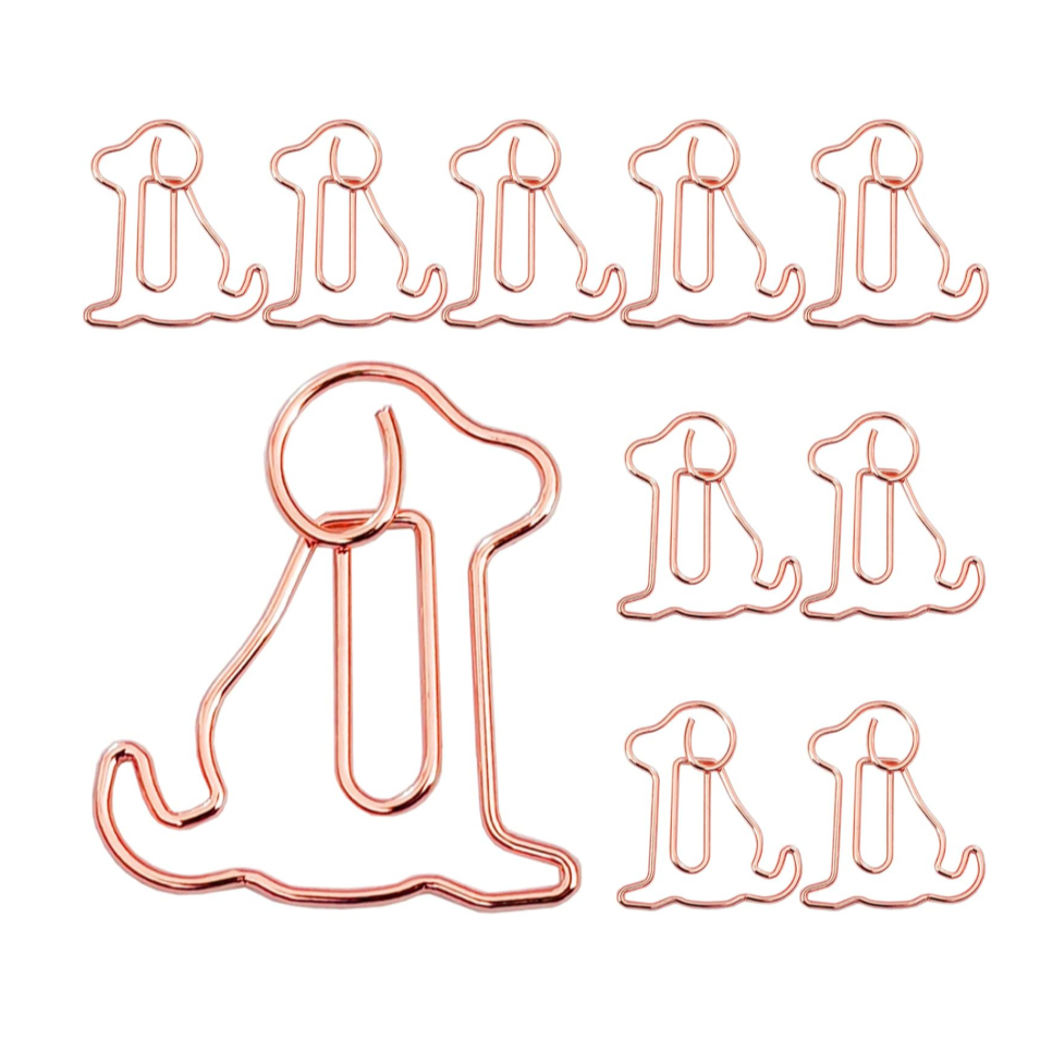 Paper Clips Clip Set of 50 Cute Dog Animal-Shaped Bookmarks Fun Clips Zim Clips Metal Easy Organizat