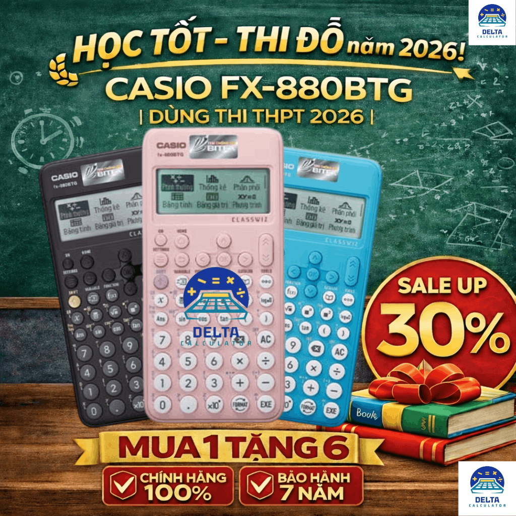 [CHÍNH HÃNG] Casio FX-880BTG Cũ Đẹp 90–95% | Test Kỹ | Bảo Hành | Thi THPT